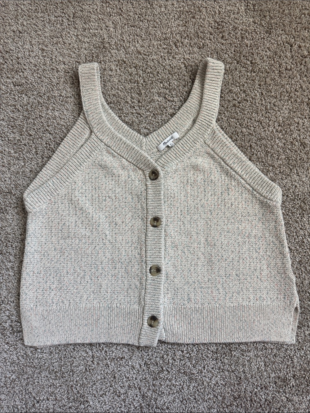 Rainbow Marled Wakefield Button-Front Sweater Tank size XL